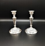Pair 915/1000 silver spanish candlesticks. Assayer&#39;s mark and silversmith&#39;s mark (star), in use between 1935 and 1988., 17cm, 20th century - séc. XX