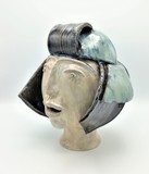 Polychromed and glazed clay. Signed and dated., 28cm, 2021
