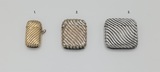 European vesta case (item) 1. hallmarked, some gilding, 17 g; 2. hallmarked, 19,5 g; 3. Sheffield, (UK), 1899, 1899, JD&amp;S silversmiths, sterling silver, 32 g., , 19th/20th century - séc. XIX/XX