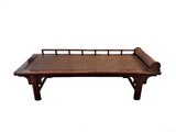 Chinese exotic wood opium bed with rattan., 63x204x83,5cm, 19th/20th century - séc. XIX/XX