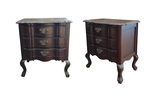 Pair of small D. José style chest of drawers in carved mahogany wood and gilded bronze., 65x58x37,5cm, 20th century - séc. XX