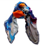 Limited edition scarf in micromodal and cashemere, 138x138 cm,