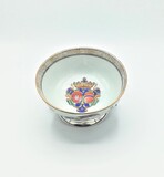 Porcelain bowl with enamel decor and sterling silver foot. Chinese porcelain and silver with Porto&#39;s Águia (Eagle) hallmark and maker&#39;s mark for Manuel Alcino., 8x15,5cm, 20th century - séc. XX