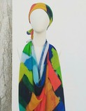 headscarf in silk. Big scarf in micromodal and cashemere, ,