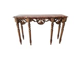 Carved and gilded wood console table with breccia top., 73,5 X 119 X 33 cm, 20th century - séc. XX