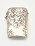 Art Nouveau vesta case. Germany, hallmarked Crown and Moon and 900. 900/1000 silver. 11,85g., , 19th/20th century - séc. XIX/XX